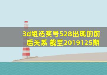 3d组选奖号528出现的前后关系 截至2019125期